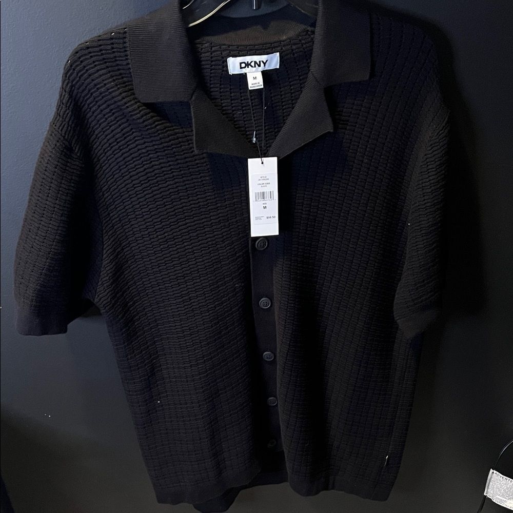 DKNY Textured Knit Resort Shirt – Minimalist Luxury